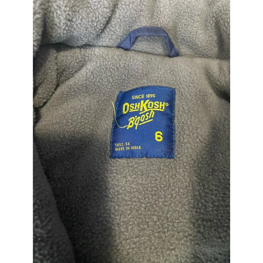 OshKosh B'gosh Boys Size 6 Colorblock Puffer Jacket Full Zip Fleece Lined